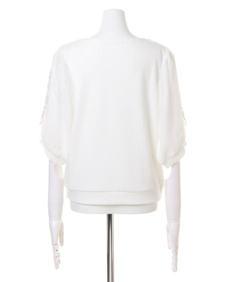 INGNI(イング) 袖チュール刺繍/TOPS オフホワイト