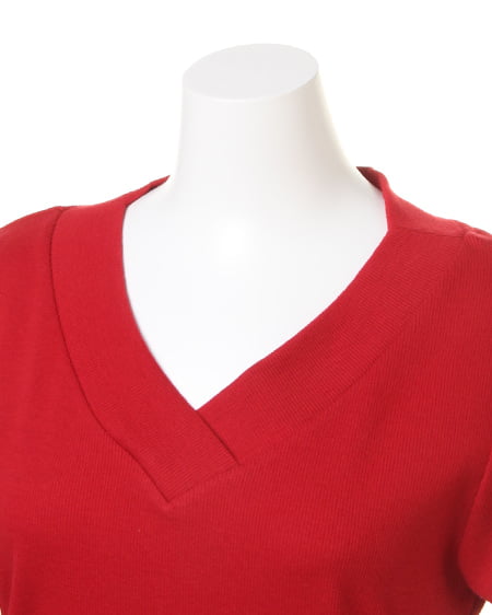 INGNI(イング) VネックテレコTシャツ アカ