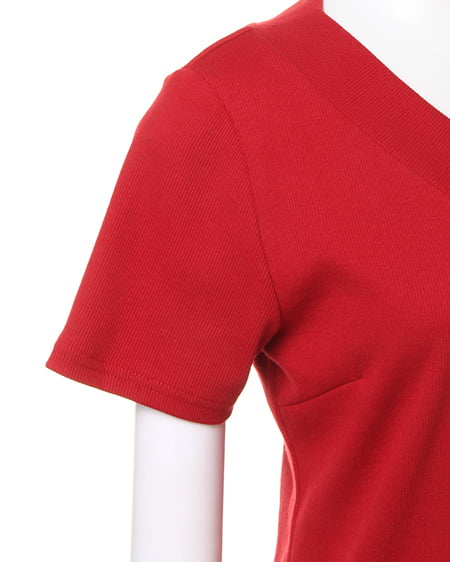 INGNI(イング) VネックテレコTシャツ アカ