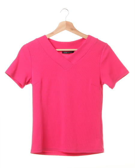 VネックテレコTシャツ