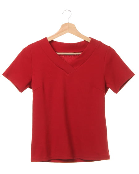 INGNI(イング) VネックテレコTシャツ ｱｶ