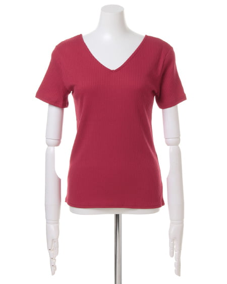 INGNI（イング） 2WAY クロスリブトップス半袖 ｱｶ