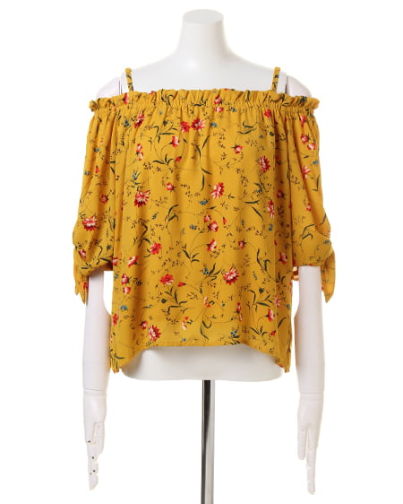 INGNI（イング） 花柄袖リボンオフショル／TOPS ﾏｽﾀｰﾄﾞ