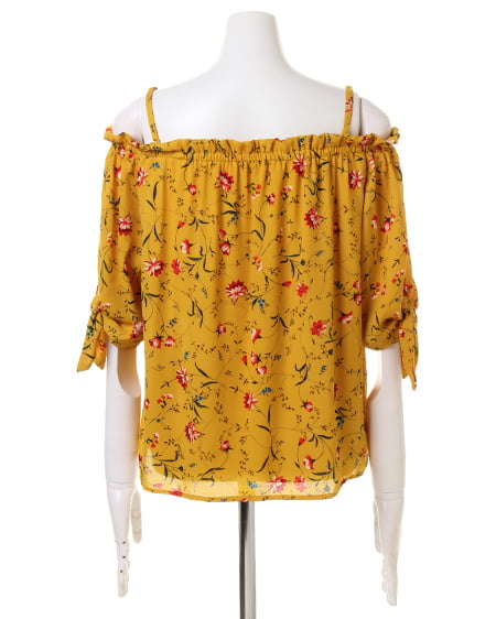 INGNI（イング） 花柄袖リボンオフショル／TOPS ﾏｽﾀｰﾄﾞ