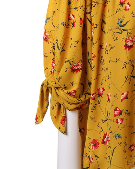 INGNI（イング） 花柄袖リボンオフショル／TOPS ﾏｽﾀｰﾄﾞ