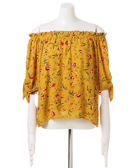 INGNI（イング） 花柄袖リボンオフショル／TOPS ﾏｽﾀｰﾄﾞ