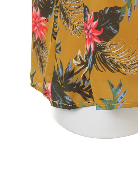 INGNI（イング） リーフ柄JZオフショル／TOPS ﾏｽﾀｰﾄﾞ