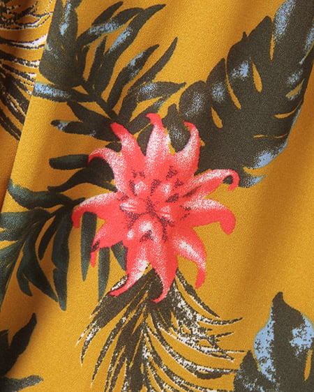 INGNI（イング） リーフ柄JZオフショル／TOPS ﾏｽﾀｰﾄﾞ