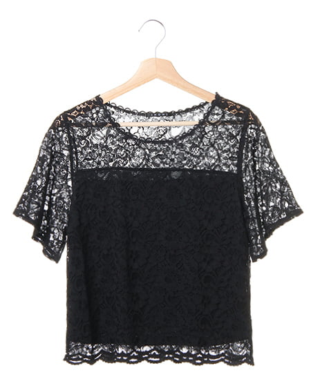 レースフレアー袖TOPS