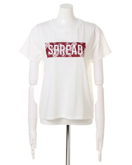 INGNI（イング） 柄BOXロゴTシャツ ｱｶﾊﾞﾝﾀﾞﾅ