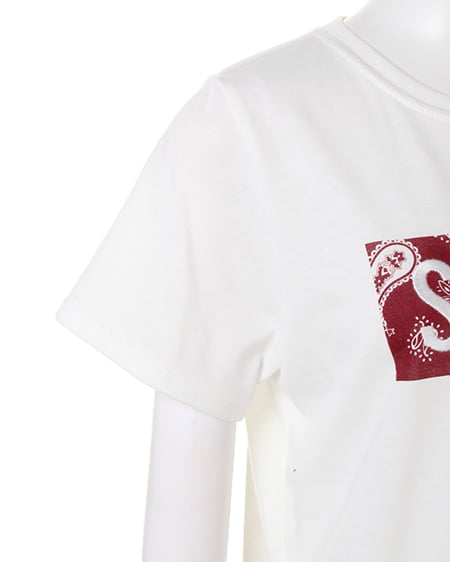 INGNI（イング） 柄BOXロゴTシャツ ｱｶﾊﾞﾝﾀﾞﾅ