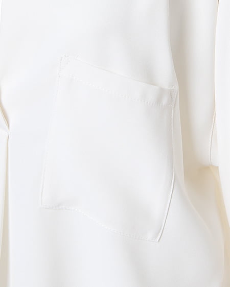 INGNI（イング） 両ポケ付トロミスキッパー7分袖／シャツ ｵﾌﾎﾜｲﾄ