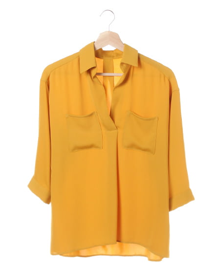 INGNI(イング) 両ポケ付トロミスキッパー7分袖／シャツ ﾏｽﾀｰﾄﾞ