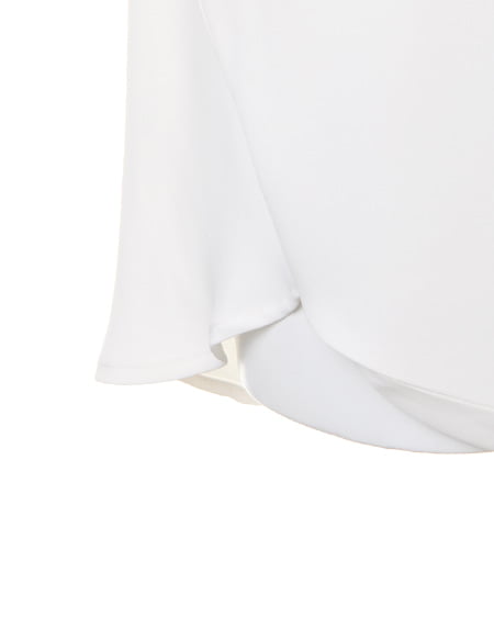 INGNI（イング） 裾リボントロミVネック／シャツ ｵﾌﾎﾜｲﾄ