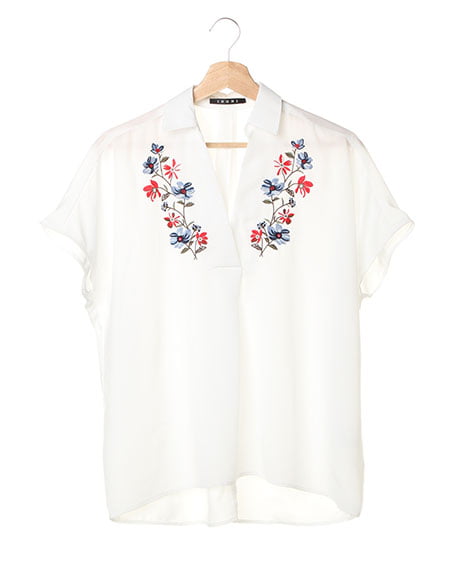 BOGEYLOUNGE　袖ラインスキッパーシャツ スキッパーAラインロング／シャツ｜INGNI(イング) 公式通販