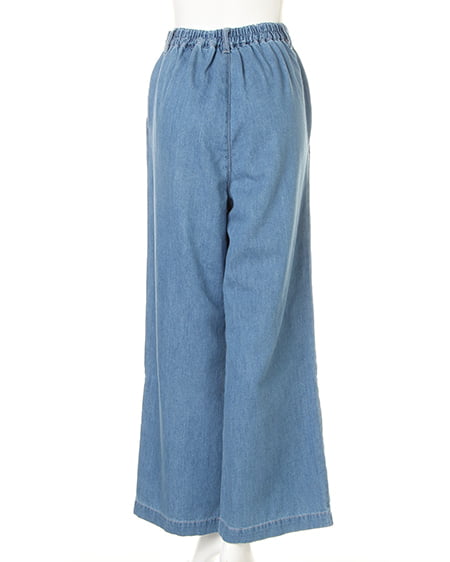 INGNI（イング） タック入りデニムワイド／パンツ ﾃﾞﾆﾑ/ﾗｲﾄﾌﾞﾙｰ