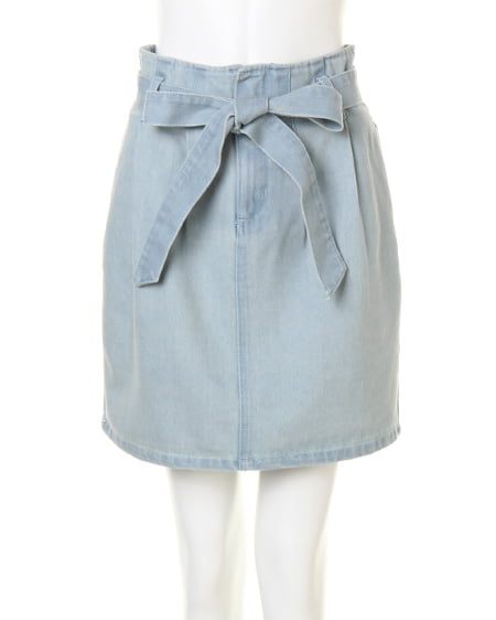 INGNI(イング) サッシュ付きデニムコクーン／スカート ﾃﾞﾆﾑ/ﾌﾞﾘｰﾁ