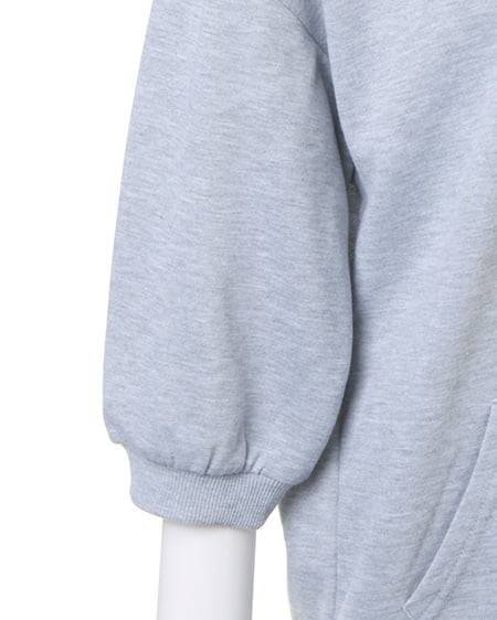 INGNI(イング) フードロゴZIP/パーカー 7分袖 グレー