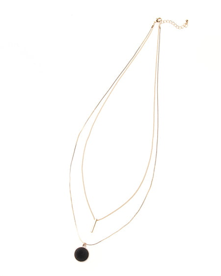 INGNI（イング） ベロアサークルスティック2連ネックレス ｸﾛ