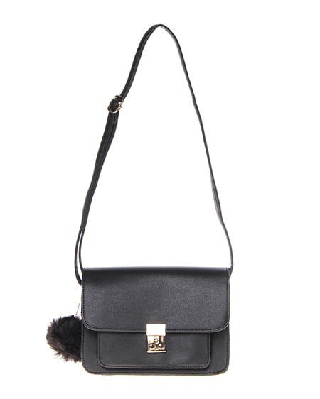 INGNI(イング) ファーポンポン付きショルダーBag クロ