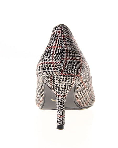 INGNI(イング) グレンチェックスカラップパンプス グレー