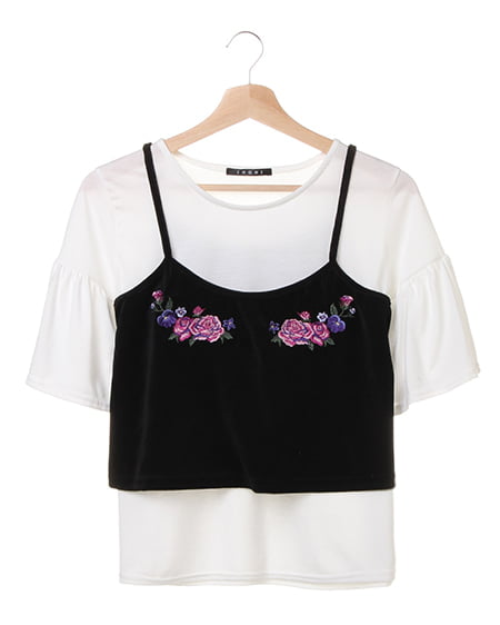 ベロアキャミ＋Tシャツ／SET