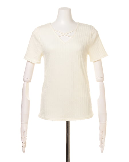 INGNI（イング） ケーブルフロントクロス／TOPS ｵﾌﾎﾜｲﾄ