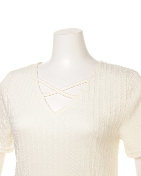 INGNI（イング） ケーブルフロントクロス／TOPS ｵﾌﾎﾜｲﾄ