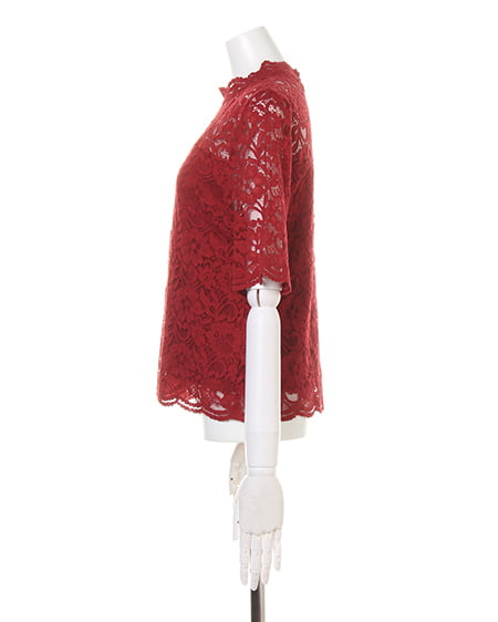 INGNI(イング) レースハイネックTOPS ボルドー