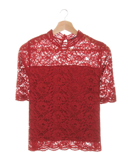 INGNI(イング) レースハイネックTOPS ボルドー