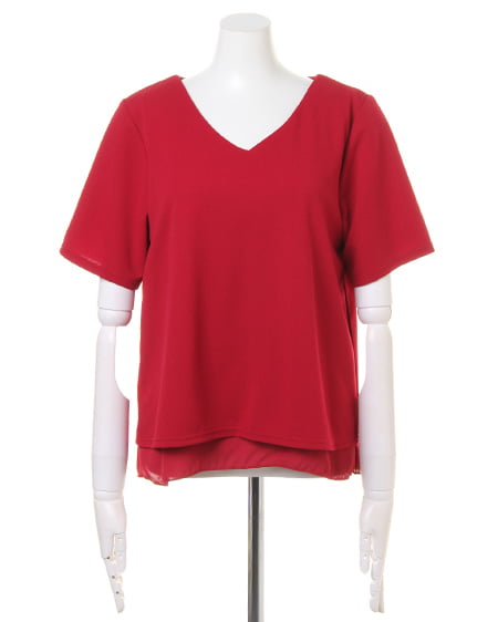 INGNI(イング) 裾レイヤーVネック/TOPS ボルドー