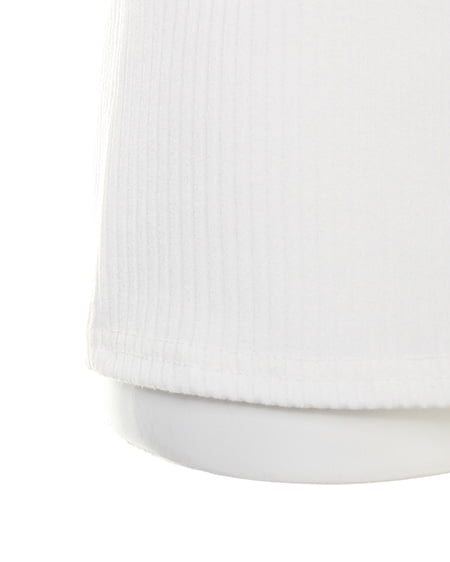 INGNI（イング） カバーリングリブ 装飾付ハイネック5分袖／TOPS ｵﾌﾎﾜｲﾄ