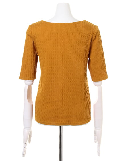 INGNI（イング） ケーブルハートネック5分袖／TOPS ﾏｽﾀｰﾄﾞ