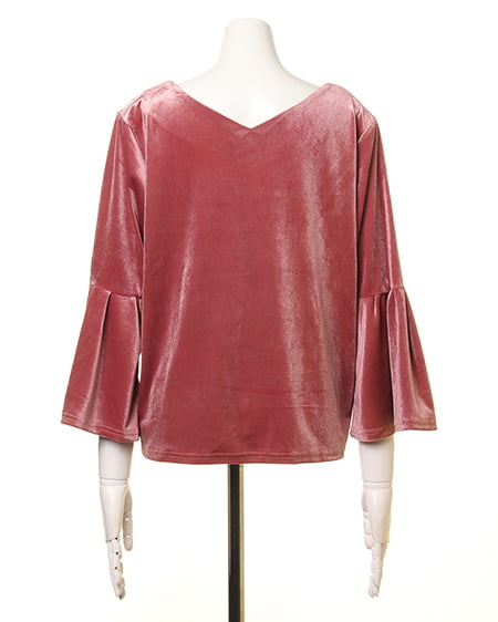 INGNI（イング） ブライトベロア袖タックフレアー／TOPS ﾋﾟﾝｸ