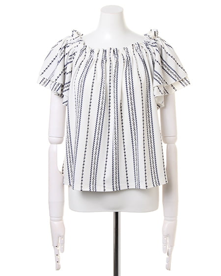 INGNI(イング) エスパンディーエスニック柄オフショル/TOPS オフホワイト/コン