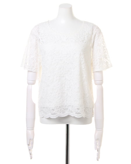 INGNI(イング) レースフレアー袖/TOPS オフホワイト