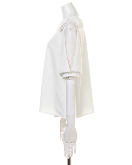 INGNI（イング） なし地ポンチ袖われ肩リボン／TOPS ｵﾌﾎﾜｲﾄ