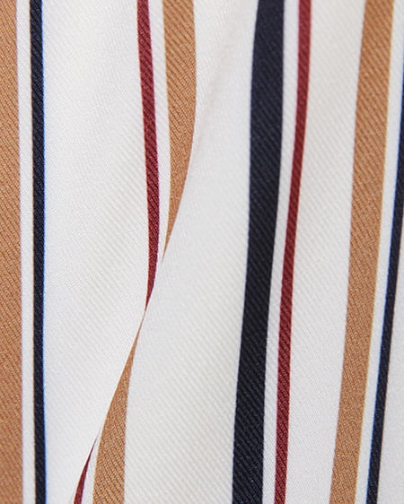 INGNI（イング） マルチストライプ柄シャーリングオフショル ｵﾌﾎﾜｲﾄ