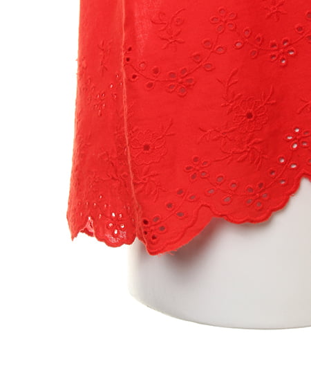 INGNI(イング) 綿レース肩開きオフショル/TOPS アカ