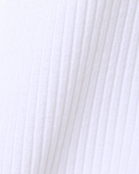 INGNI（イング） ヨークシアーチュールドットリブハイネック長袖 ｵﾌﾎﾜｲﾄ/A