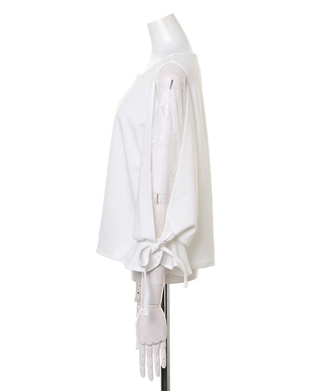 INGNI（イング） 袖割れチュール9分袖トップス ｵﾌﾎﾜｲﾄ