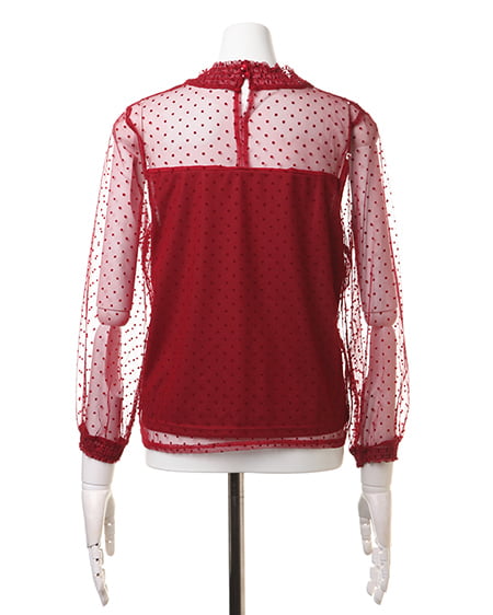 INGNI（イング） シャーリングハイネックドットチュール／トップス長袖 ﾎﾞﾙﾄﾞｰ