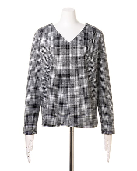 INGNI（イング） グレンチェックバックリボン／TOPS ｸﾞﾚｰ