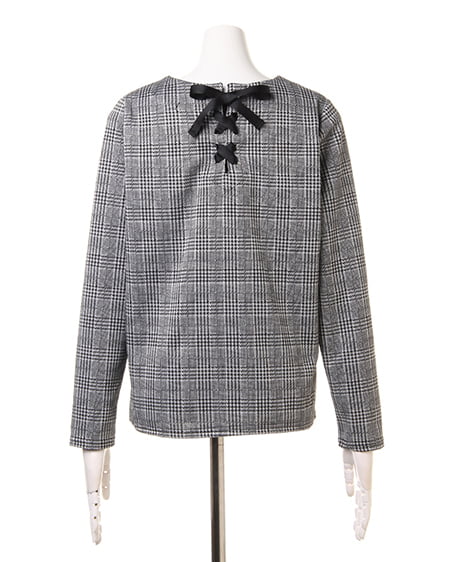 INGNI（イング） グレンチェックバックリボン／TOPS ｸﾞﾚｰ