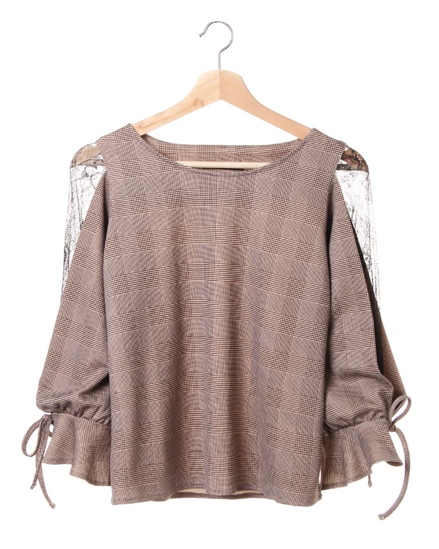 グレンチェック袖割れレース／TOPS｜INGNI(イング) 公式通販｜INGNI STORE