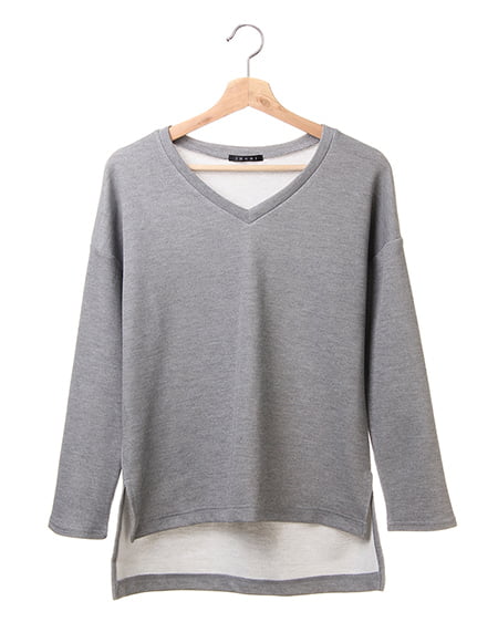INGNI(イング) サカリバVネックボリューム袖TOPS グレー