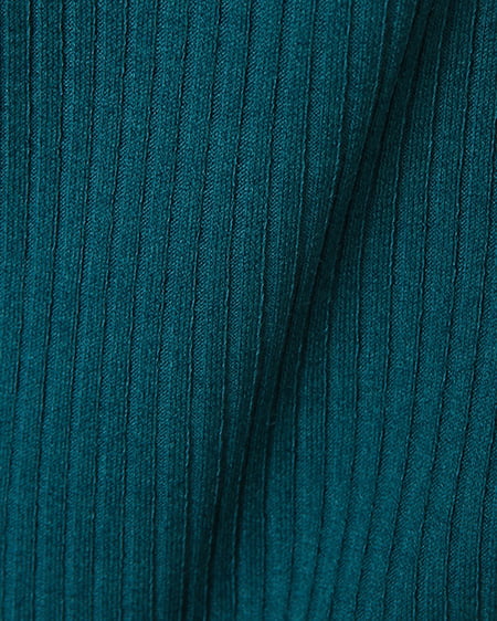 INGNI(イング) リブクロスネック長袖 ターコイズグリーン