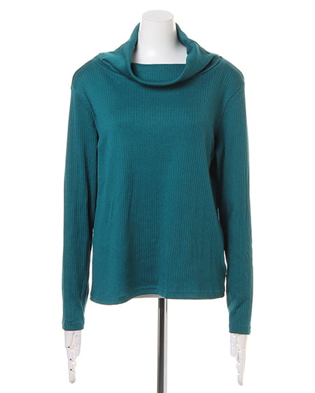 INGNI（イング） 起毛リブオフタートル長袖 ﾀｰｺｲｽﾞｸﾞﾘｰﾝ