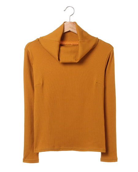 INGNI(イング) 起毛リブオフタートル長袖 マスタード