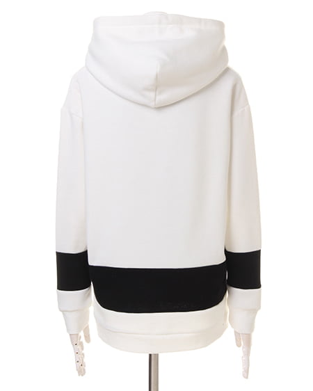 INGNI（イング） 袖ラインパーカー／チュニック ｵﾌﾎﾜｲﾄ/ｸﾛ